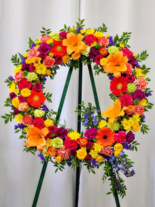 Orange & Yellow Round Wreath