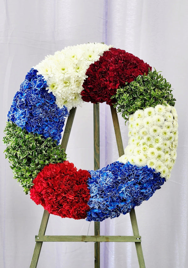 Red White Blue Round Wreath