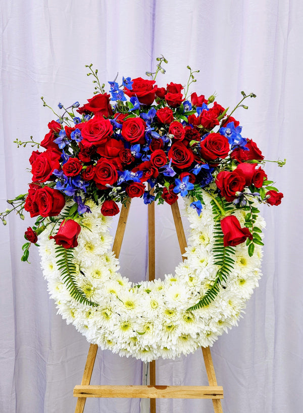 White and Red Round Wreath