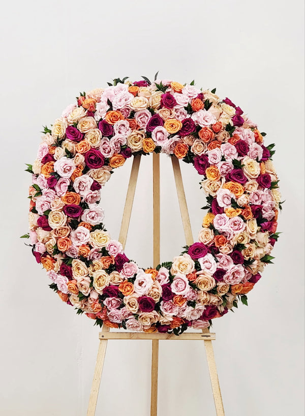 Red white pink & cream roses